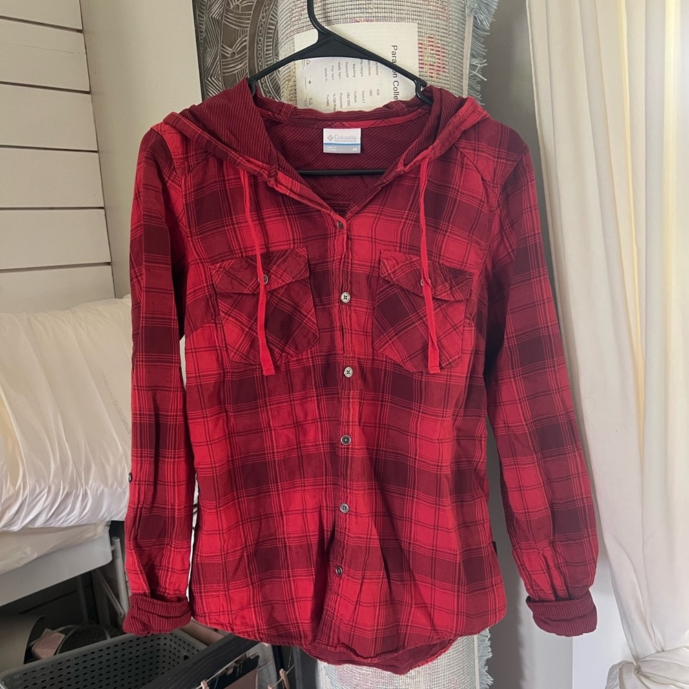 Columbia Red Plaid Shirt